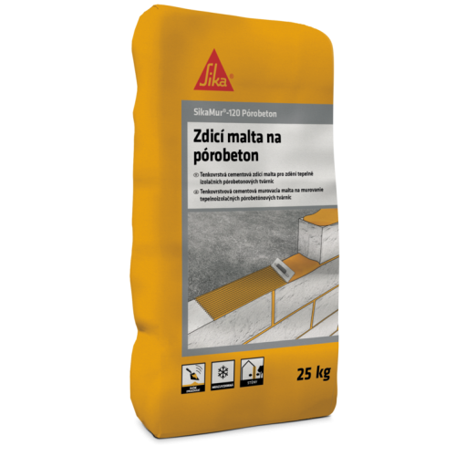 detail Malta zdicí na pórobeton SikaMur-120 Pórobeton 25 kg
