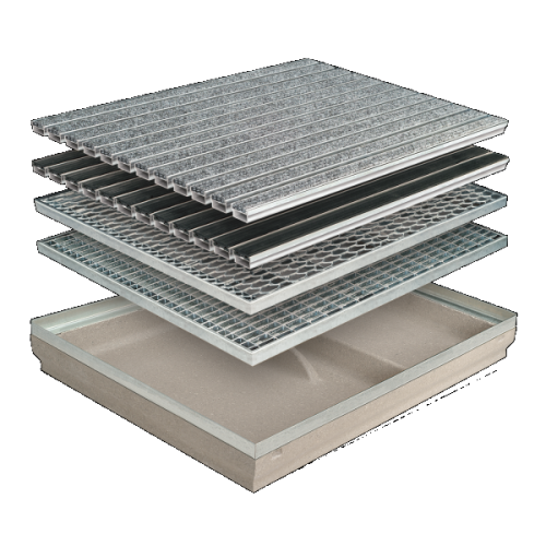 detail Rošt pro záchytnou vanu MEA 600×400 mm černé gumové lamely