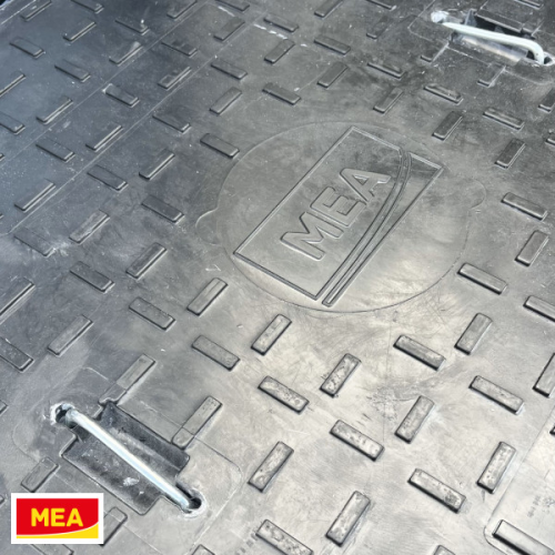 detail Poklop s rámem MEA ECO 500×500×70 mm čtverec kompozit prefabrikát zamykatelný B125 kN