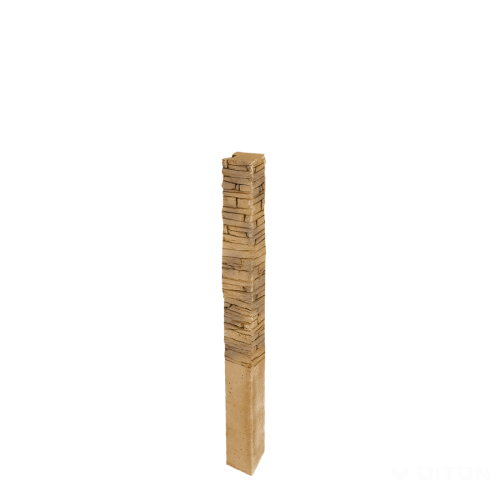 detail Sloupek plotový Diton Quick wall stone 160 150×150×2500 mm koncový hnědý mix (8)