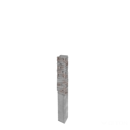 detail Sloupek plotový Diton Quick wall stone 120 150×150×2100 mm koncový šedý mix (8)