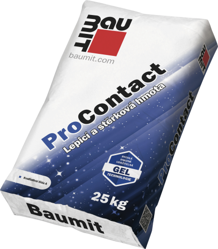 detail Hmota lepicí a stěrková Baumit ProContact 25 kg