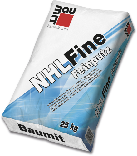 detail Omítka štuková vápenná Baumit NHL Fine 25 kg