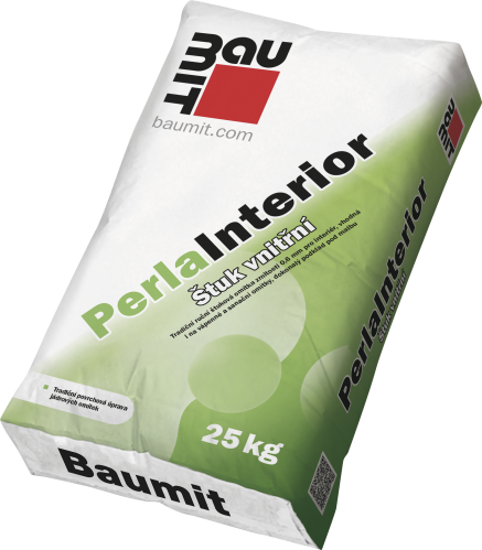 detail Omítka štuková vápenná Baumit PerlaInterior 25 kg