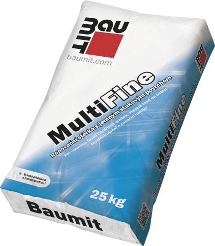 detail Hmota stěrková renovační Baumit MultiFine 25 kg