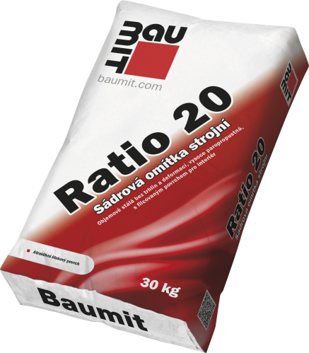 detail Omítka sádrová Baumit Ratio 20 30 kg