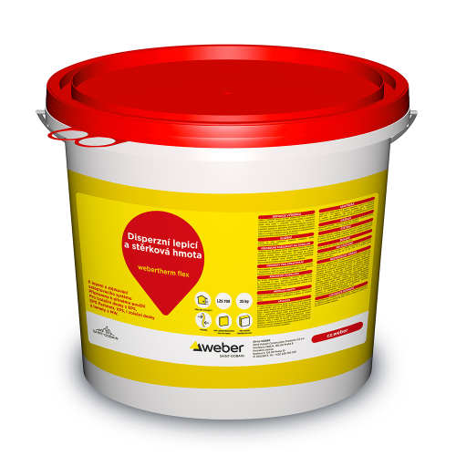 detail Hmota lepicí a stěrková webertherm flex zelená 25 kg