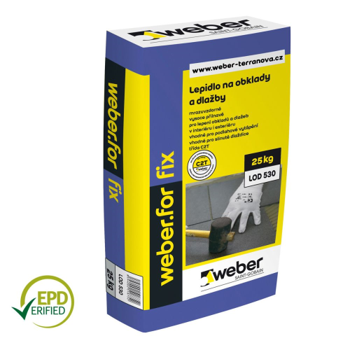 detail Lepidlo na obklady a dlažby weberfor fix (C2T) 25kg