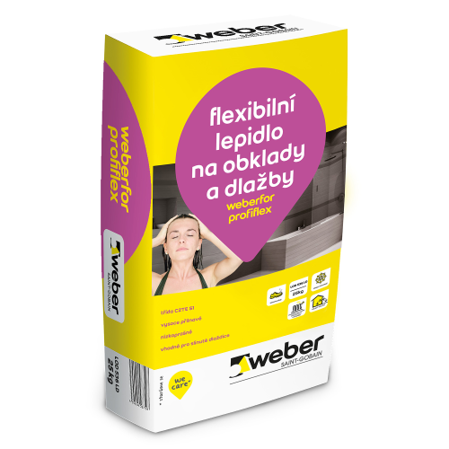 detail Lepidlo na obklady a dlažby flexibilní weberfor profiflex (C2TE S1) 25 kg
