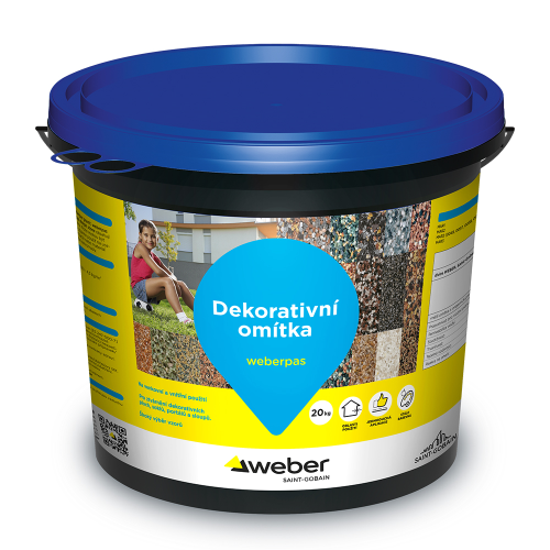 detail Omítka dekorativní weberpas marmolit střednězrnný M057 20 kg