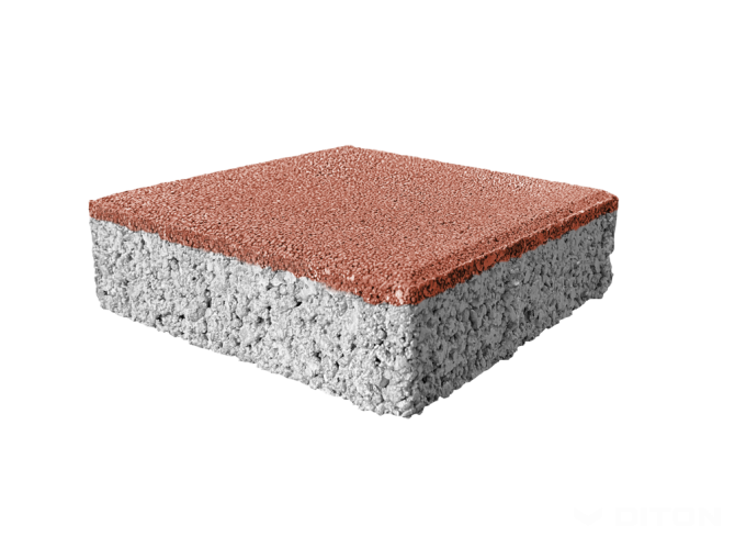 detail Dlažba betonová Diton Kostka Aquapore 60 mm červená (9,6)