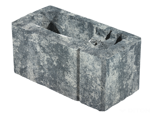 detail Tvárnice plotová Diton Venezia 390×190×190 mm sloupková melír marmo (60)