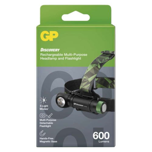 detail Svítilna čelová (čelovka) GP Discovery CHR35 LED 600 lm nabíjecí