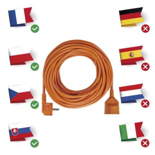 detail Kabel prodlužovací EMOS 20 m / 1 zásuvka / 1,5 mm2 / oranžový