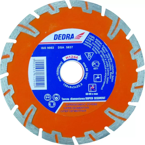 detail Kotouč diamantový brusný Dedra Segment 230×22,2 mm dvousegmentový