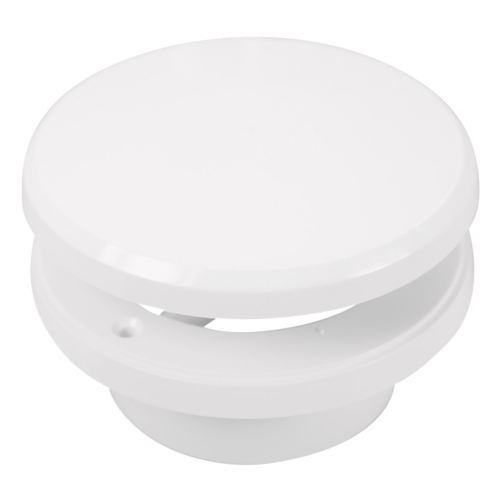 detail Ventil talířový ventilační Haco 100 mm s regulací plastový bílý