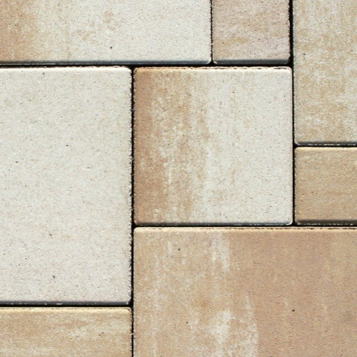 detail Dlažba betonová Semmelrock Citytop Elegant kombi 60 mm se zkosenou hranou bíložlutokaramelová