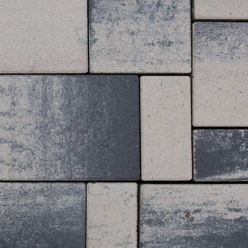 detail Dlažba betonová Semmelrock Citytop Elegant kombi 80 mm se zkosenou hranou bíločerná