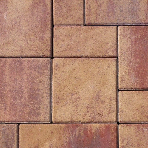 detail Dlažba betonová Semmelrock Citytop Elegant kombi 80 mm se zkosenou hranou triomix podzim