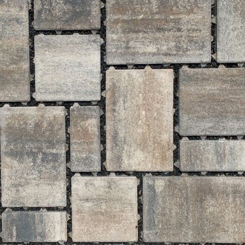 detail Dlažba betonová Semmelrock Citytop Eko kombi 60 mm se zkosenou hranou bílohnědočerná