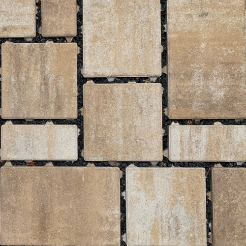 detail Dlažba betonová Semmelrock Citytop Eko kombi 60 mm se zkosenou hranou bíložlutokaramelová