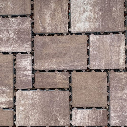 detail Dlažba betonová Semmelrock Citytop Eko kombi 60 mm se zkosenou hranou hnědý mix