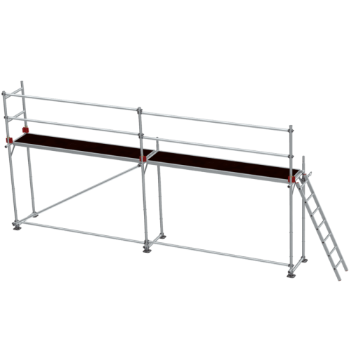detail Lešení fasádní Jumbo Superflex Pro se zábradlím 2×6 m