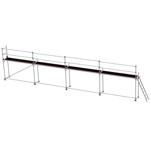 detail Lešení fasádní Jumbo Superflex Pro se zábradlím 2×12 m