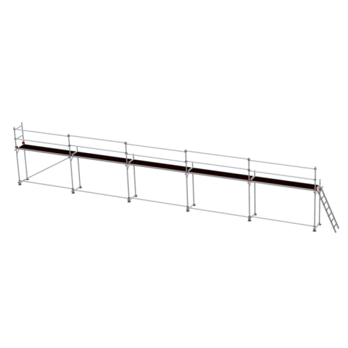 detail Lešení fasádní Jumbo Superflex Pro se zábradlím 2×15 m
