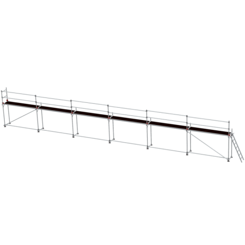 detail Lešení fasádní Jumbo Superflex Pro se zábradlím 2×18 m