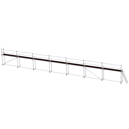 detail Lešení fasádní Jumbo Superflex Pro se zábradlím 2×21 m