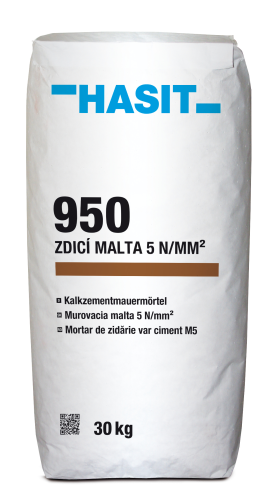 detail Malta zdicí Hasit 950 Mauermörtel M5 zrnitost 0 - 2 mm 30 kg