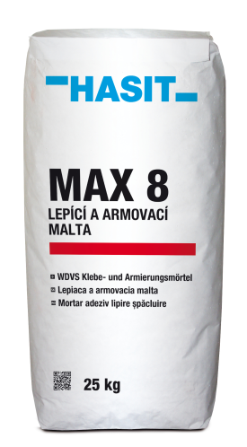 detail Malta lepicí a armovací Hasit Max 8 Haft und Armierungsmörtel šedá 25 kg