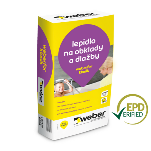Lepidlo na obklady a dlažby weberfor klasik (C1T) 25 kg