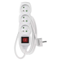 náhled Kabel prodlužovací EMOS 1,2 m / 3 zásuvky s vypínačem / bílý